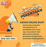 Lowongan Admin Slot 2022 Jakarta Selatan Jawa Barat